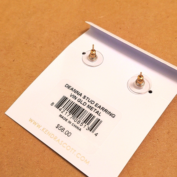 NEW Kendra Scott Deanna Stud Earring in Gold - Picture 7 of 8